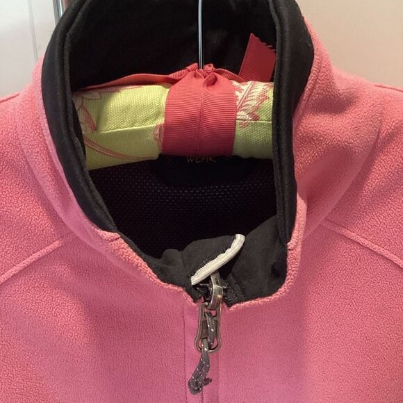 Mountain Hardware Windstopper Full Zip Jacket Sz 8 Pink Black Fleece Pockets Hik - Picture 4 of 11